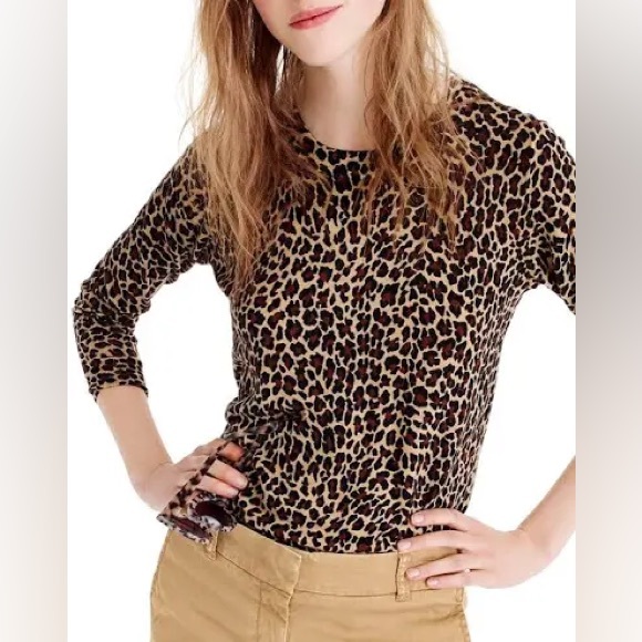 J. Crew Tops - J. Crew Tippi Leopard Merino Wool Sweater XS